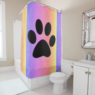 Paw Prints Pink Multicolor Pink Rose Gold Glitter