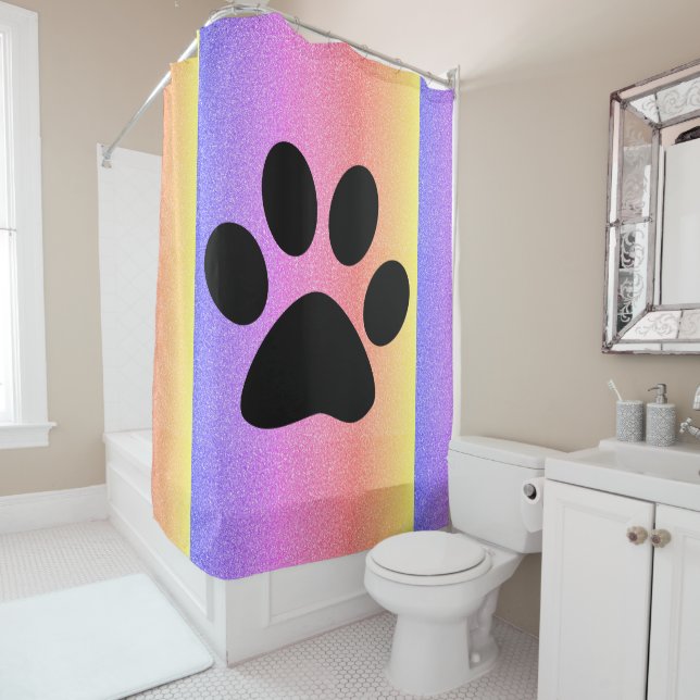 Paw Prints Pink Multicolor Pink Rose Gold Glitter (In Situ)