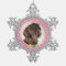 Paw Prints Pink Pet Photo Snowflake Ornament