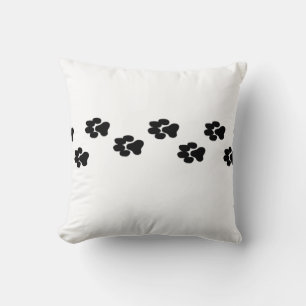 Paw Prints Pink Throw Pillow