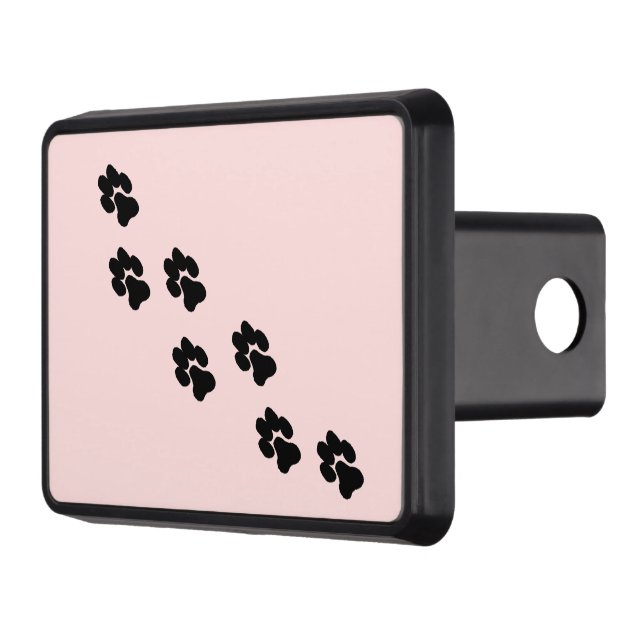 Paw Prints Pink Tow Hitch Cover (Left)