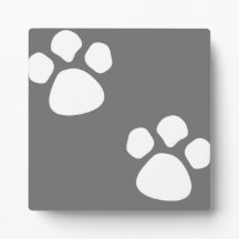 Paw Prints Plaque - Grey