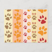 paw prints postcard