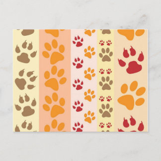paw prints postcard