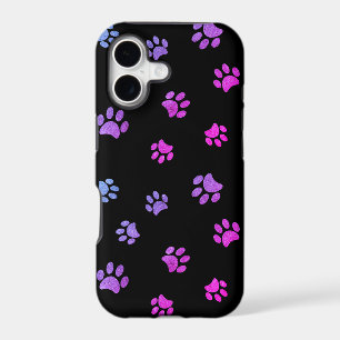 Paw Prints Purple Pink Blue Black