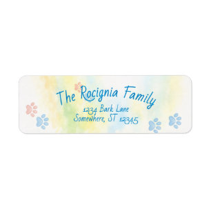 Paw Prints Return Address Label