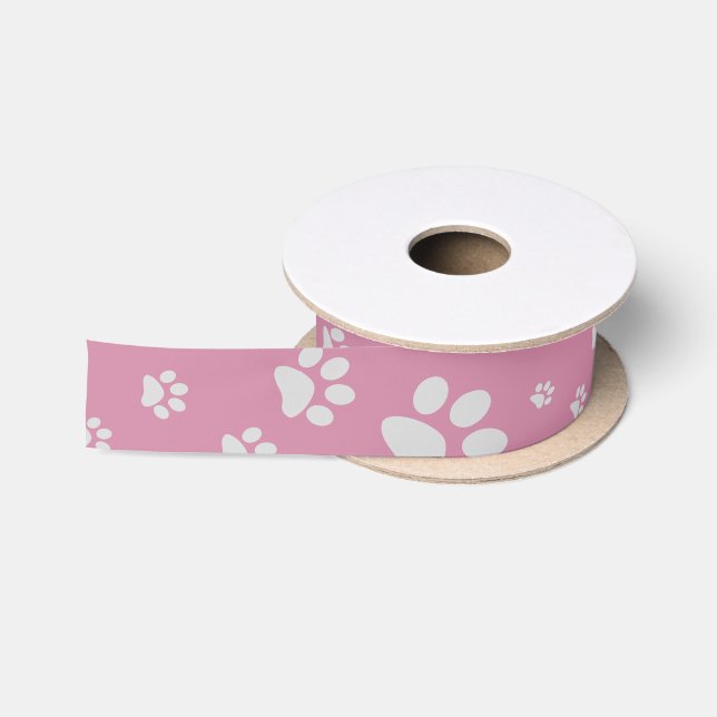 Paw Prints Ribbon Satin Ribbon (Spool)