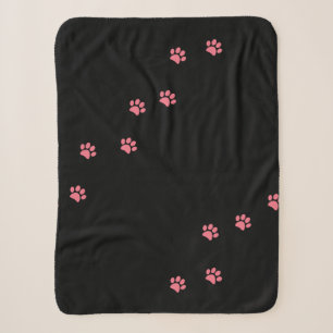Paw Prints Sherpa Blanket