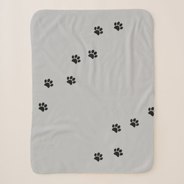 Paw Prints Sherpa Blanket (Front)