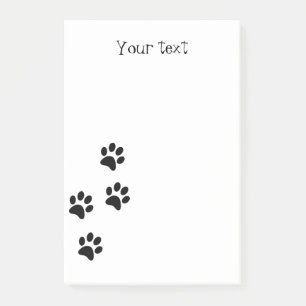 Paw prints template, customize post-it notes
