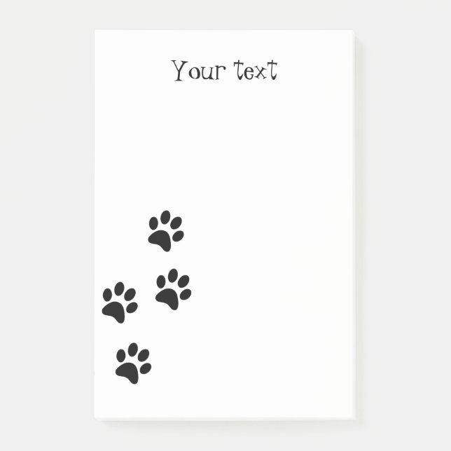 Paw prints template, customize post-it notes (Front)