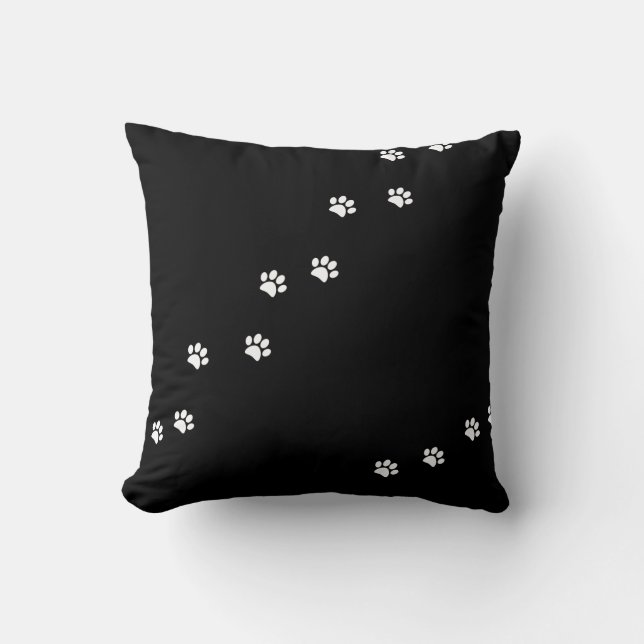 Paw Prints Throw Pillow (Front)