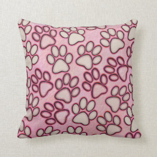 Paw Prints Throw Pillow