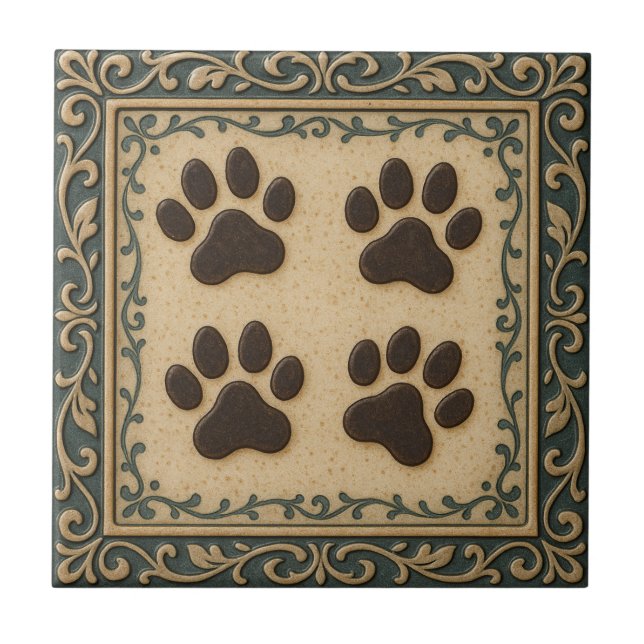Paw Prints Tile (Front)