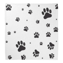 Paw prints white bandana