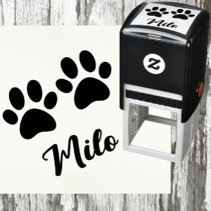 Paw Prints with Custom Name  Self-inking Stamp