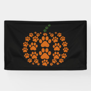 Paw Pumpkin Paw Print Dog Thanksgiving Banner