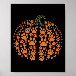 Paw Pumpkin Print Pumpkin Dog Women Halloween Than