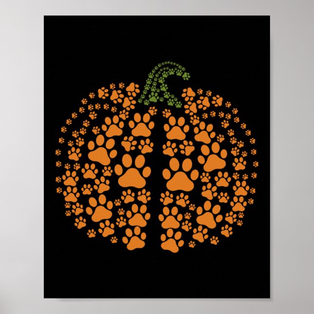 Paw Pumpkin Print Pumpkin Dog Women Halloween Than (Front)