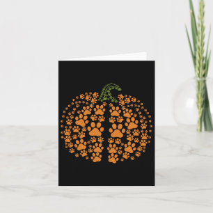 Paw Pumpkin Print Pumpkin Dog Women Halloween Than Card