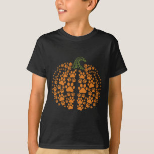 Paw Pumpkin Print Pumpkin Dog Women Halloween Than T-Shirt