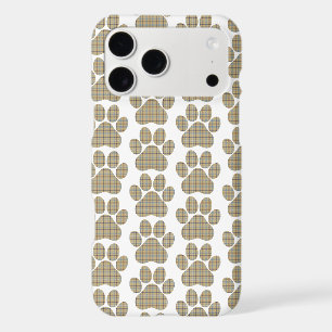 Paw Shape Plaid Tan Dog Cat iPhone Slim Case
