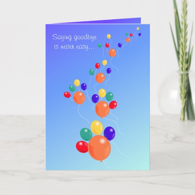 Paw-shaped up up&away balloon bouquet pet sympathy card (Front)