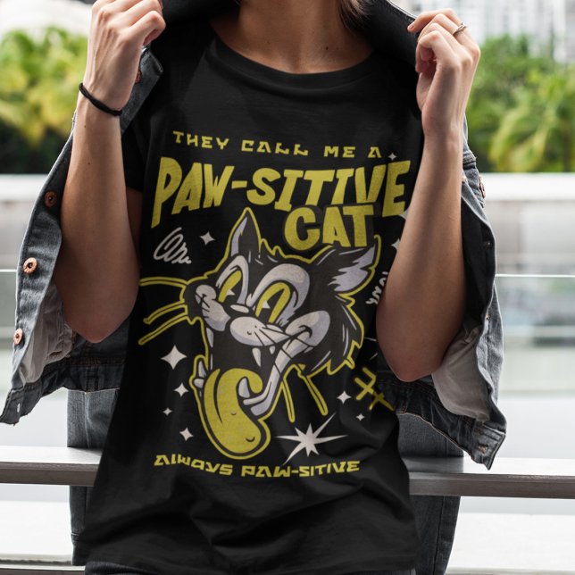 Paw-sitive Cat" Graphic  T-Shirt (Creator Uploaded)