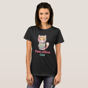 Paw‑sitive Club Cat Design – Cute Animal Lover T-Shirt