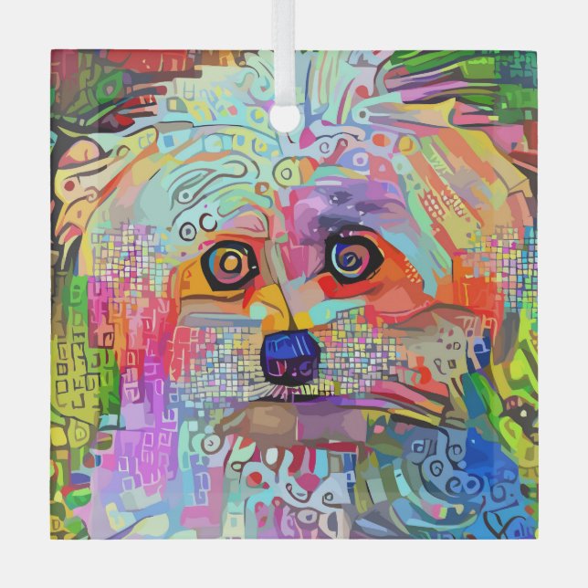 Paw-sitive Vibes Glass Ornament (Front)