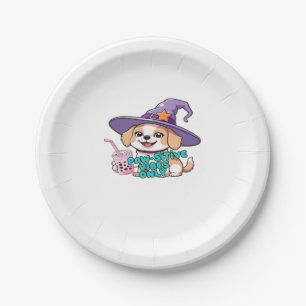Paw-sitive Vibes Only � Cute Dog With Bubble Tea a Paper Plate