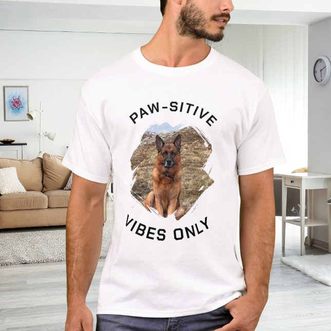 Paw-sitive vibes only dog photo T-Shirt (Creator Uploaded)