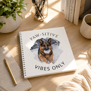 Paw-sitive vibes only GSD dog photo Notebook
