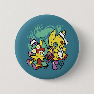 Paw-sitively Frightful Monstrous Cats Halloween 2 Inch Round Button