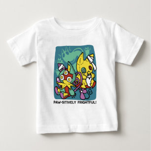 Paw-sitively Frightful Monstrous Cats Halloween Baby T-Shirt