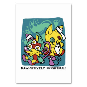 Paw-sitively Frightful   Monstrous Cats Halloween  Table Number