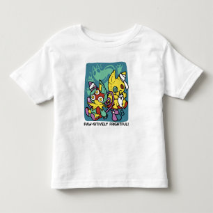 Paw-sitively Frightful   Monstrous Cats Halloween  Toddler T-shirt
