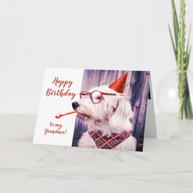 Paw-sitively Grrr-eat Birthday Grandma Dog Fun Card (Front)