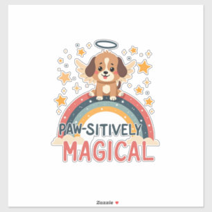 Paw-sitively Magical Puppy Vintage Rainbow Angel D
