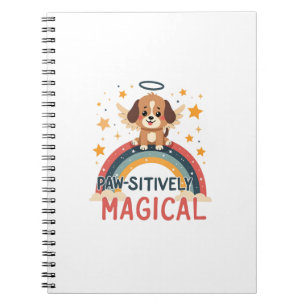 Paw-sitively Magical Puppy Vintage Rainbow Angel D Notebook