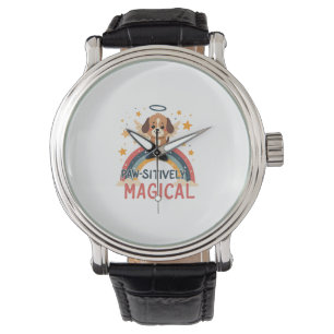 Paw-sitively Magical Puppy Vintage Rainbow Angel D Watch