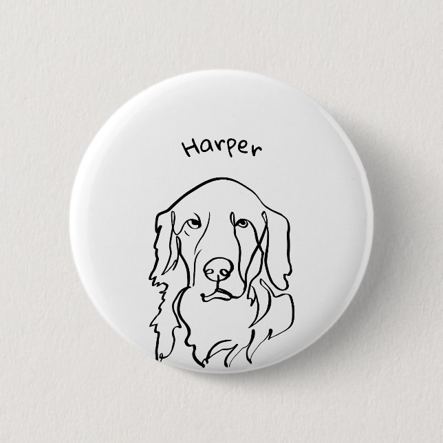 Paw-sitively Serious Golden Retriever  2 Inch Round Button (Front)