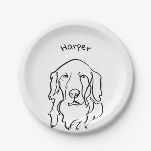 Paw-sitively Serious Golden Retriever Paper Plate