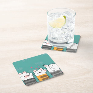 Paw-some Pals Square Paper Coaster