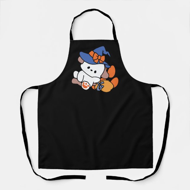 Paw-some Witch in Training – Cute Halloween Dog  Apron (Front)