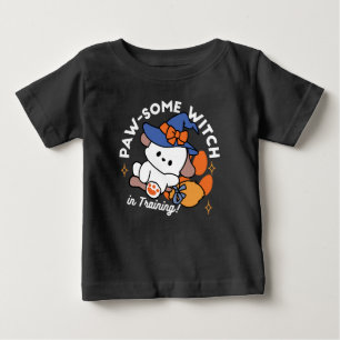 Paw-some Witch in Training – Cute Halloween Dog Baby T-Shirt