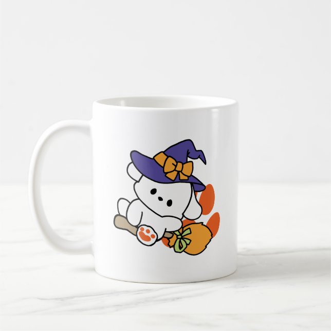 Paw-some Witch in Training – Cute Halloween Dog  Coffee Mug (Left)