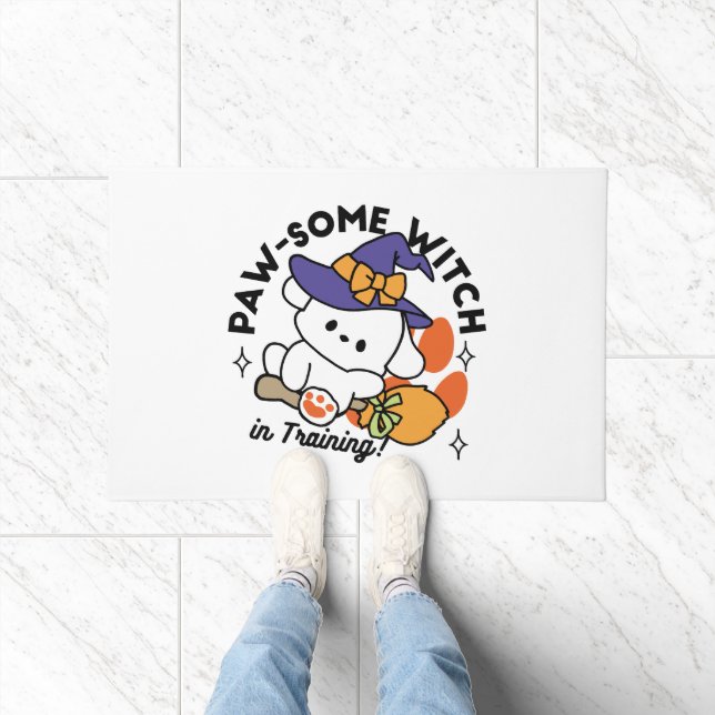 Paw-some Witch in Training – Cute Halloween Dog  Doormat (Indoor)