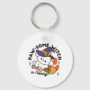 Paw-some Witch in Training – Cute Halloween Dog  Keychain