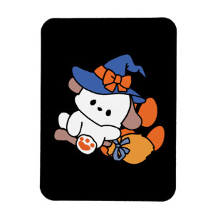 Paw-some Witch in Training – Cute Halloween Dog Magnet